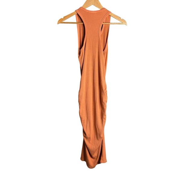 Sundry Ribbed Midi Tank Dress Terracotta Size S - Picture 2 of 3